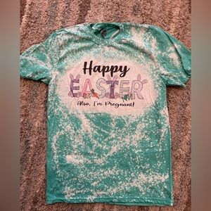 Happy Easter “I’m pregnant” shirt.  Size medium teal